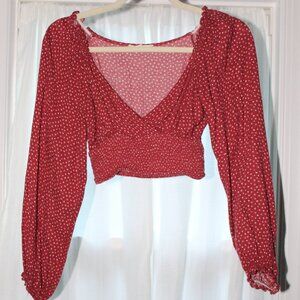 red crossbody crop top
